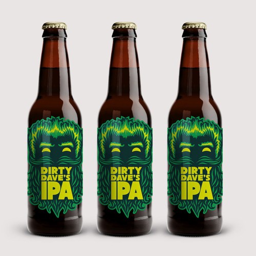 Cool and edgy craft beer logo for Dirty Dave's IPA (made by Bone Hook Brewing Co) Design por Wintrygrey