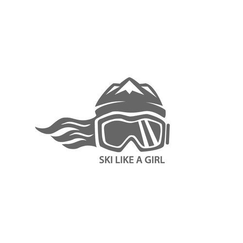 a classic yet fun logo for the fearless, confident, sporty, fun badass female skier full of spirit Réalisé par PUJYE-O