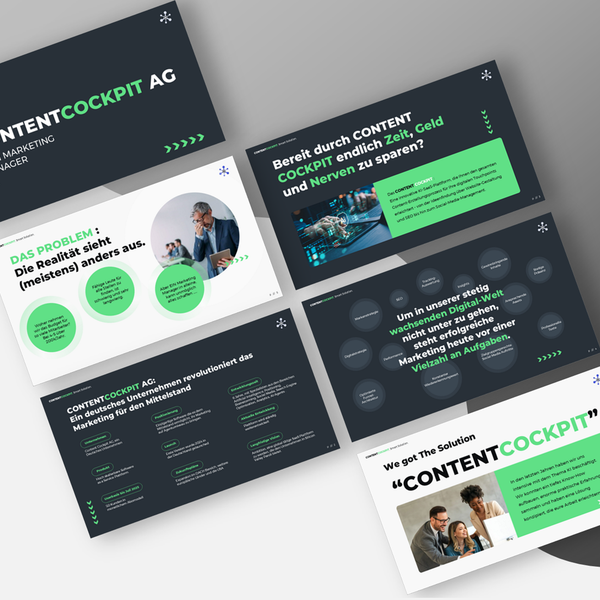 Design by Mel H titled "Investor Pitch Deck Presentation Design"