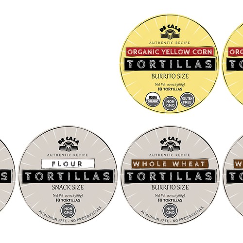 Create a new label for our natural tortillas Diseño de kookypops