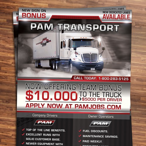 Create trucking ad to recruit drivers