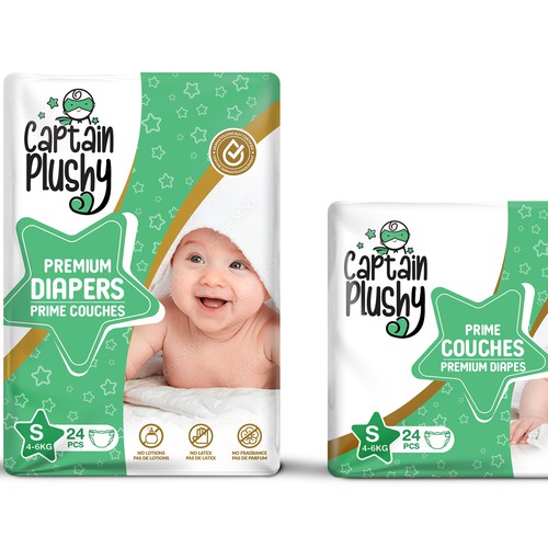 Packaging for playful baby diapers brand Design by Rajith Shantha