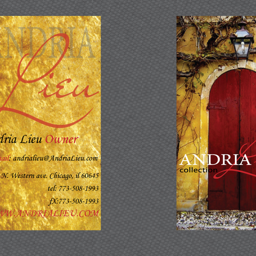 Create the next business card design for Andria Lieu Design by Tully Designs