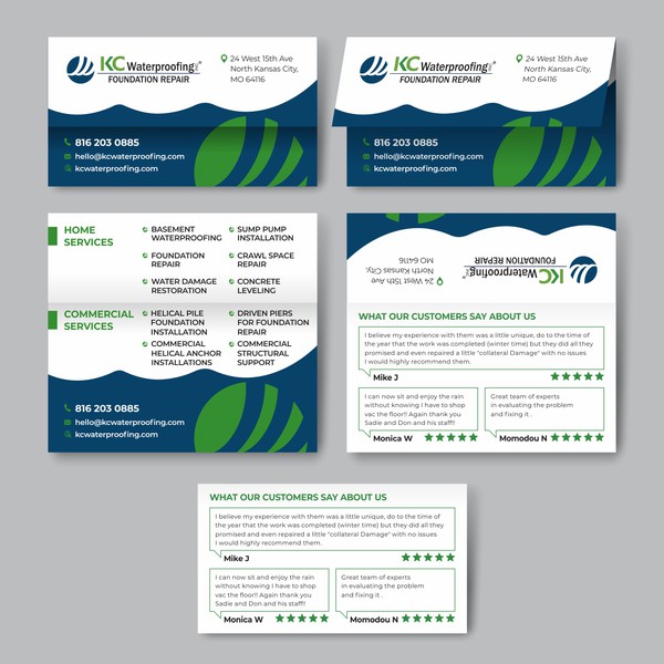 Design by Dmitry_K titled "Vizitcard for Foundation Repair Company"