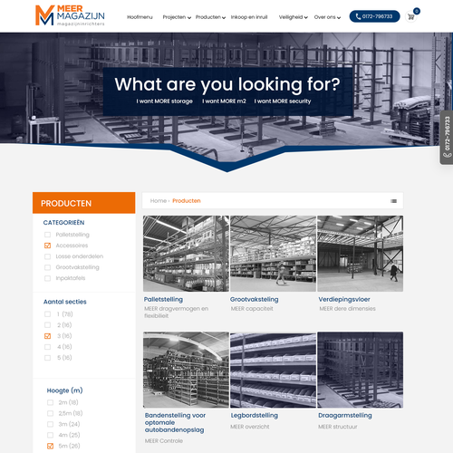 Creative website templates for a leading pallet racks company_ Meermagazijn Design by Technology Wisdom