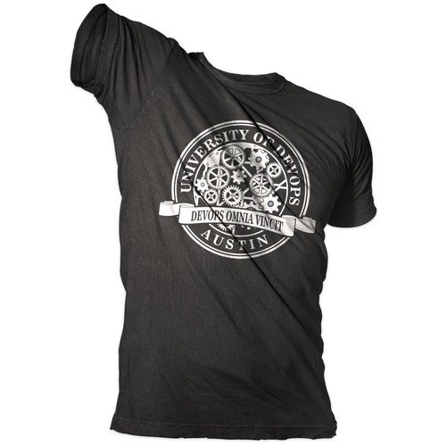 University themed shirt for DevOps Days Austin Diseño de Rita Harty®