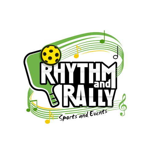 Music Meets Pickleball! Cool, musical logo for sports facility Design by Dezintrend❶