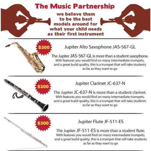 Flyer for musical instrument sale for school students Postcard, flyer