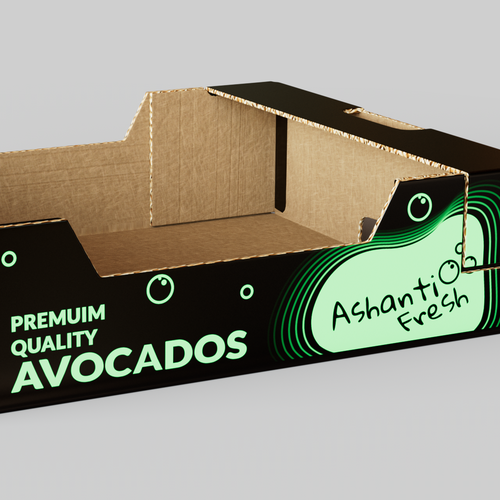 Avocado export box design Design by Alinea Design