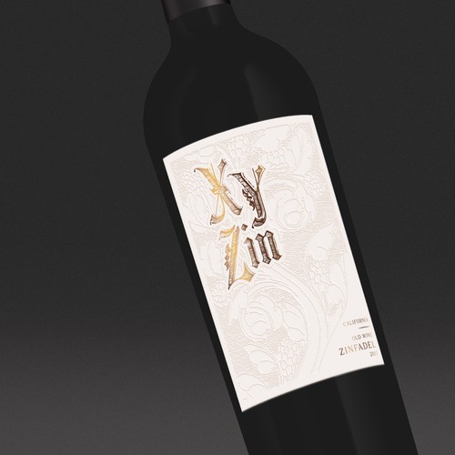 Design Gothic Old Vine Zinfandel Wine Label di sam2021