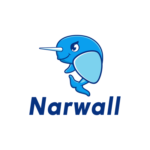 Create a cute, premium narwhal mascot for a bold, innovative COVID mask Design by DZenhar Studio