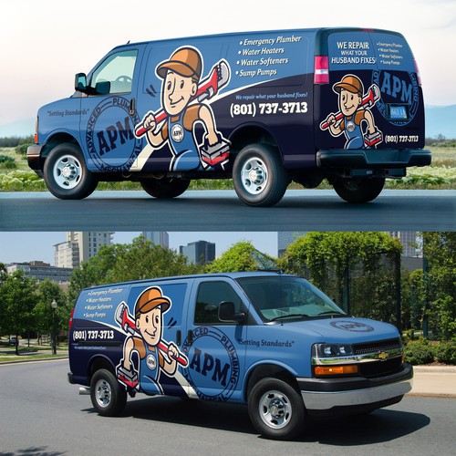 Looking for an eye catching Plumber van wrap Design by Nadun Prabodana