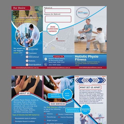 Physiotherapy clinic needs professional pamphlet Diseño de EDANICK