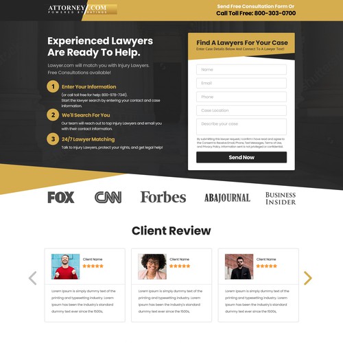 Design a Landing Page for Attorney.com Design by Rith99★ ★ ★ ★ ★