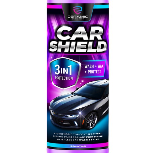 Ceramic Car Shield needs a design for its Wash, Wax, and Protect. Design réalisé par GenScythe