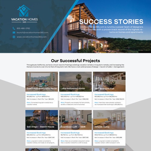 Success Stories page design Design by 99boys