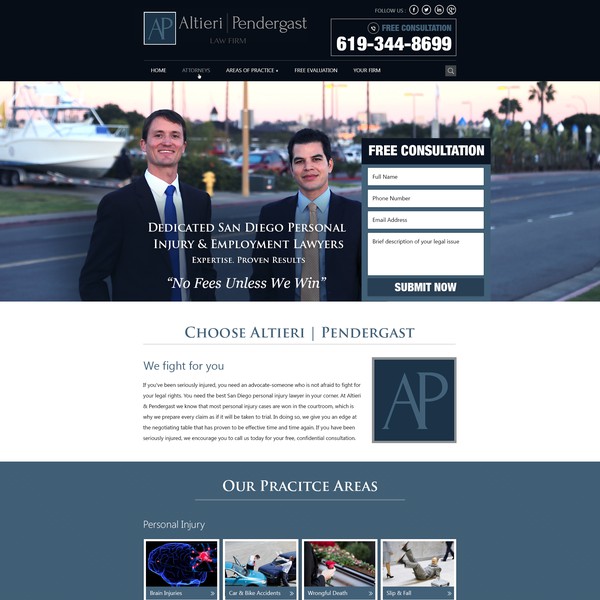 Design realizzato da satyam creations intitolato "Create a personal injury law firm website"