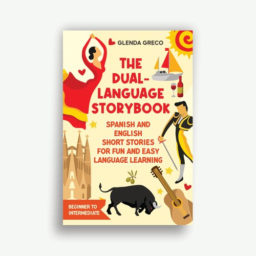 Cover for a book that teaches you Spanish with Short Stories Design por ^andanGSuhana^