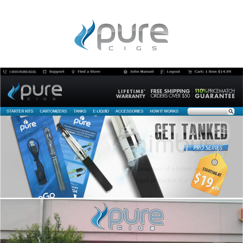 Create an updated logo design for PURE CIGS Design réalisé par Susmetoff