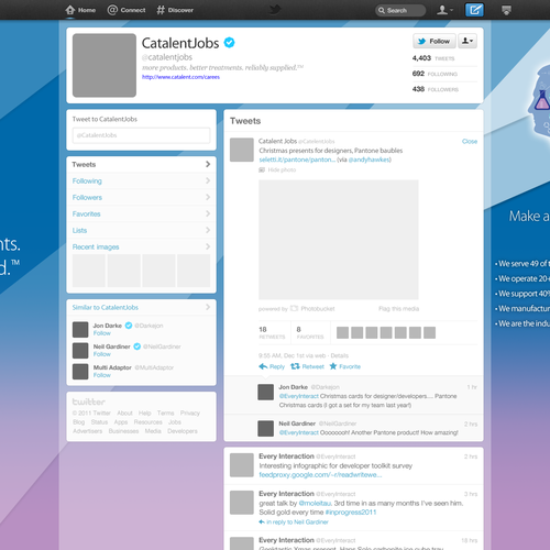 Twitter Background for F1000 global pharma company Ontwerp door SRSgraphicdesign