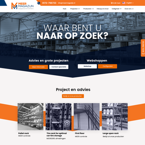 Creative website templates for a leading pallet racks company_ Meermagazijn Design by Technology Wisdom