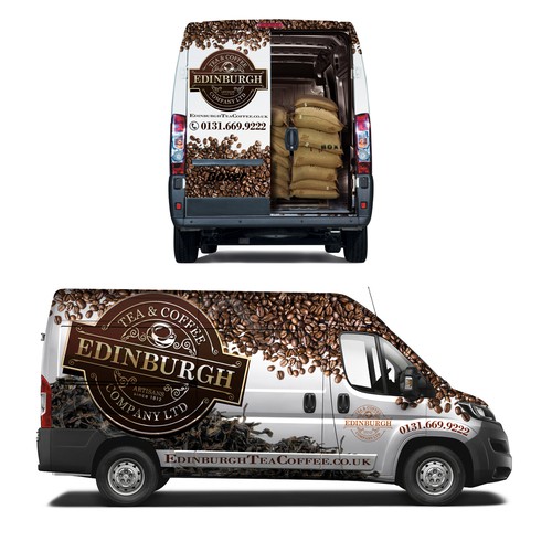 Design a show stopping Van Wrap for Edinburgh Tea and Coffee Co. Design by Konstantin Graphics