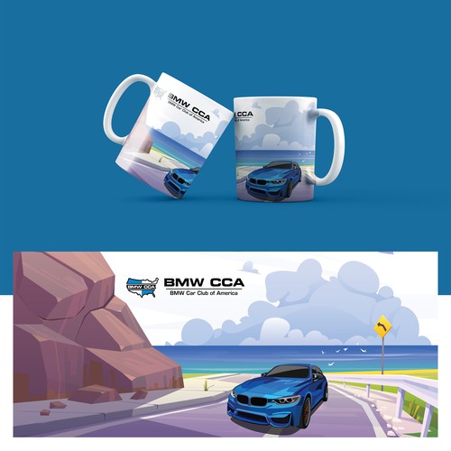 Coffee mug design for the bmw car club of america (full-wrap design), Cup  or mug contest