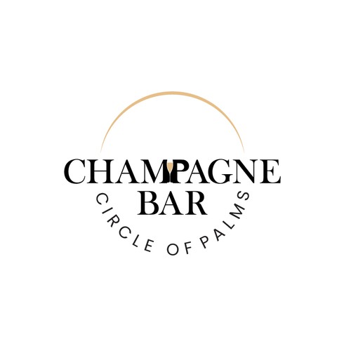 Luxury and modern Champagne Bar logo Design by kyzul studio