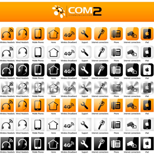 icon or button design for Com2 Communications Réalisé par Dboy