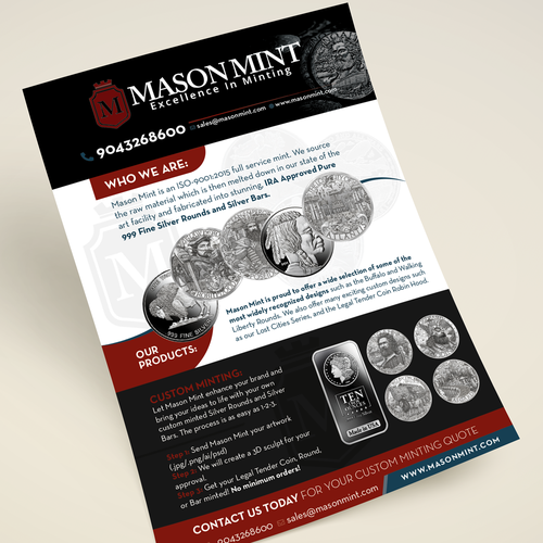 Create An Exciting Flyer To Showcase Our Custom Silver Coin Program Design by Bennah