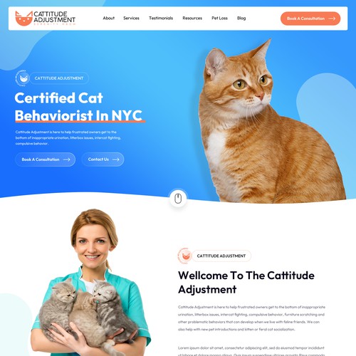 Create a website refresh for a cat behavior consultant! Design by Isaac Creative