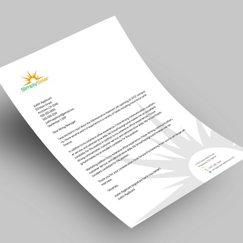 "Renewable Energy Company Letterhead" Design by Xclusive16