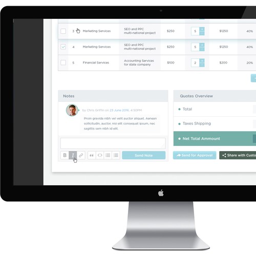 UI/UX Design for a Price Quoting Software Design by teoser