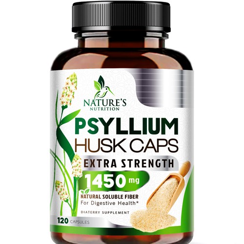 Natural Psyllium Husk Capsules Design needed for Nature's Nutrition Design by agooshe