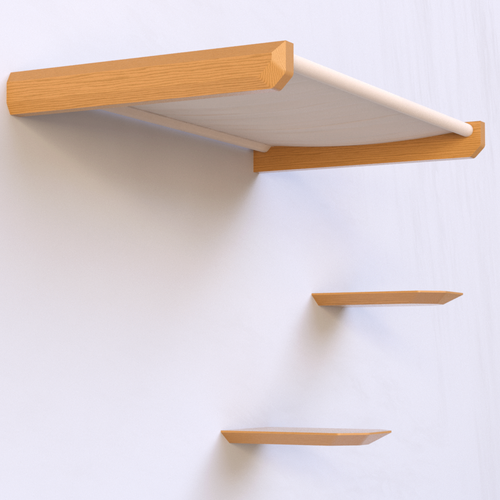 コンペ「Productdesign for manufacturing a modern and minmal wall-mounted cat shelf and stairs」のデザイン by kHellstrさん 