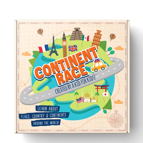 Continent Race - Kids Game -  Learn about the World!-ontwerp door Holiday26