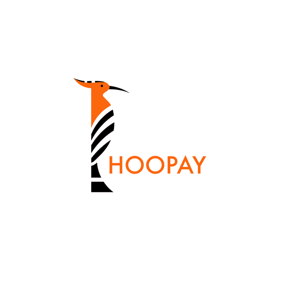 Minimalistic logo based on the hoopoe bird