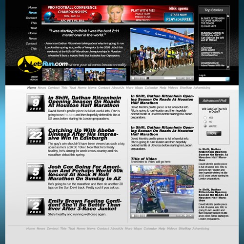 LetsRun.com Homepage Re-Design/Cleanup Diseño de thBlack