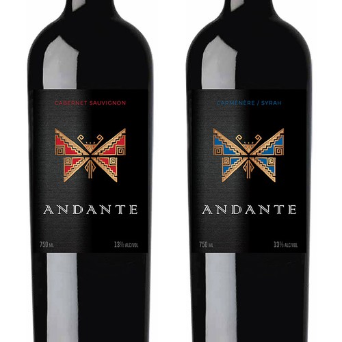 Wine label designer needed for Andante: award-winning, expertly curated wines from Chile Design by Sonia Maggi