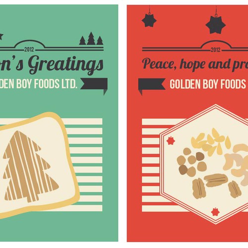 card or invitation for Golden Boy Foods Diseño de Catarina Coutinho