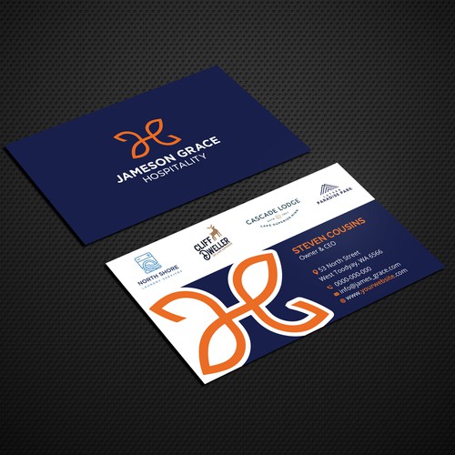 Create a modern and clean business card for a parent company with 4 subsidiaries Design by VIVID_Design.