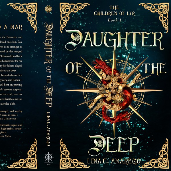 This is my bookcover design for the fantasy novel 'Daughter Of The Deep' by Lina C. Amarego
