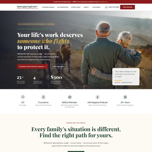 Design the most trusted homepage in estate planning