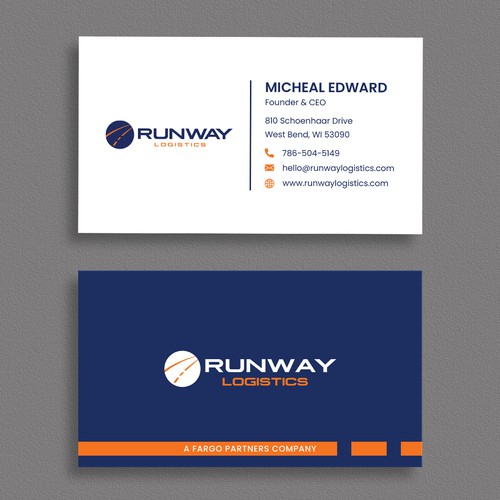 Runway Logistics Business Card Design by moshiur008