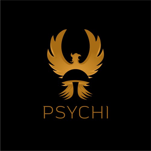 Design Psychi - a golden Phoenix and wild psilocybin mushrooms por NyantoSani