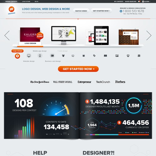 99designs Homepage Redesign Contest Réalisé par aloe84