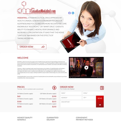 Create a professional landing page that sells a pharmaceutical drug to
health practitioners Design by A.D.S
