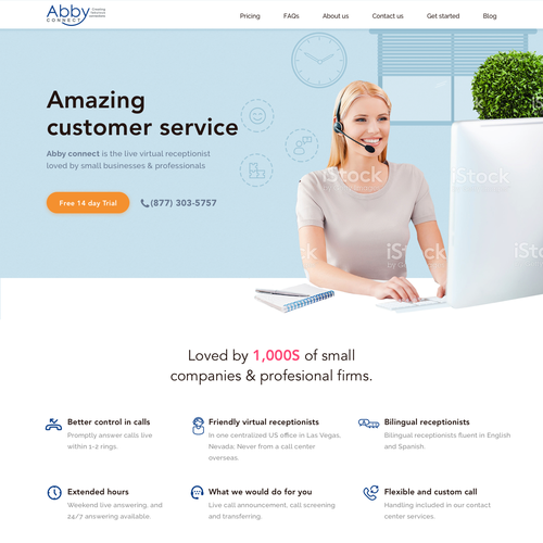 Design a home page for a website that conveys happy ...