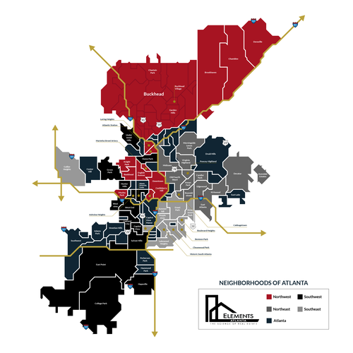 Neighborhood Map of Atlanta Design by moadhamouch