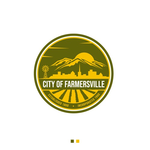 City of Farmersville Logo Diseño de Design Asterisk